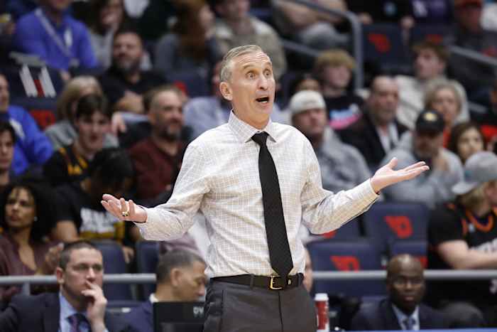 Arizona State Sun Devils head coach Bobby Hurley reacts to a call in the first half against the Nevada Wolf Pack at UD Arena.
